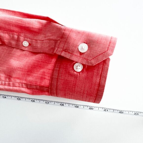 Roots 73 Mens Collared Shirt Long Sleeve Casual Button Down Red Large - Picture 4 of 7